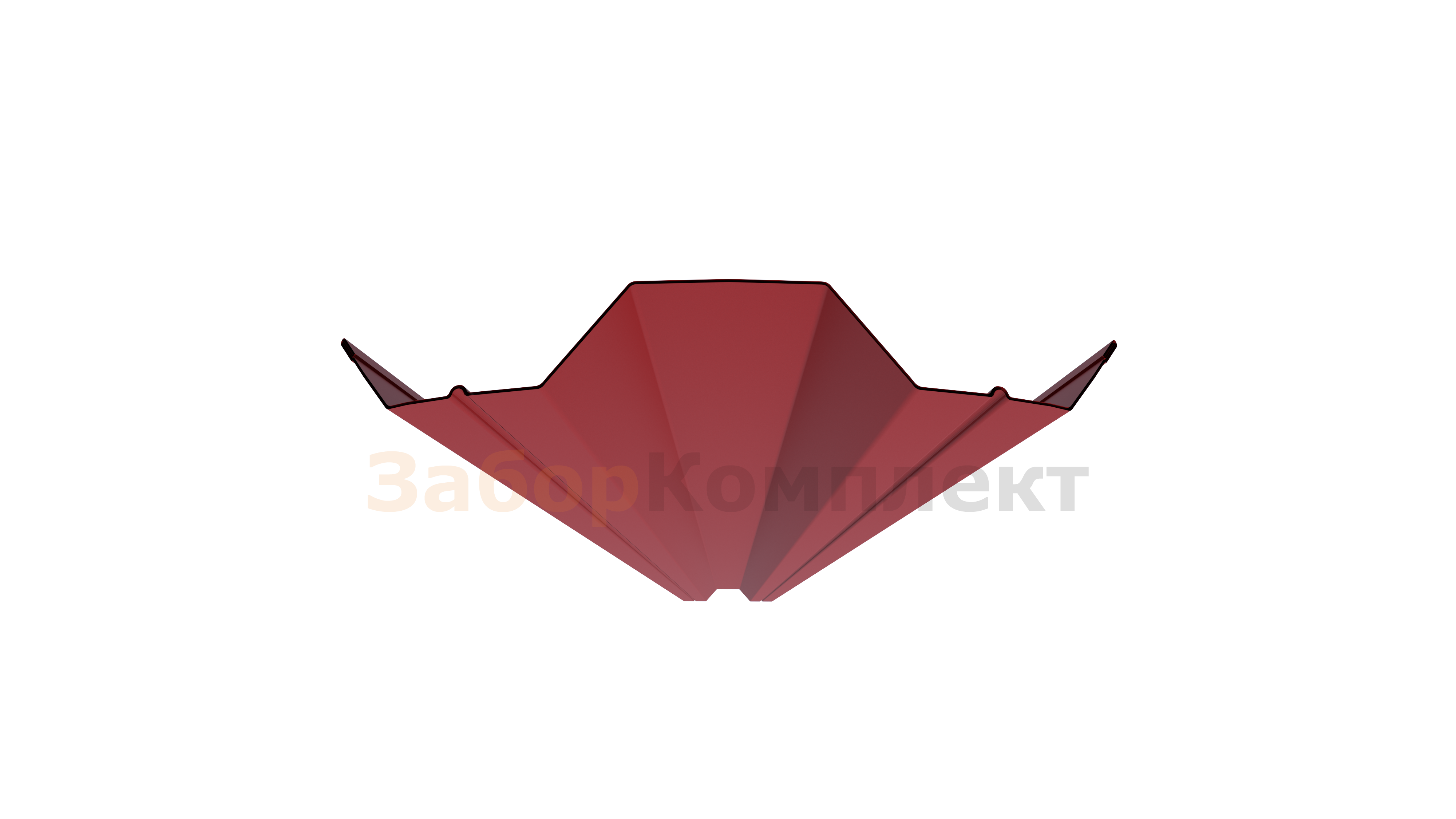 Штакетник М-образный Полукруг Винно-красный (RAL 3005)