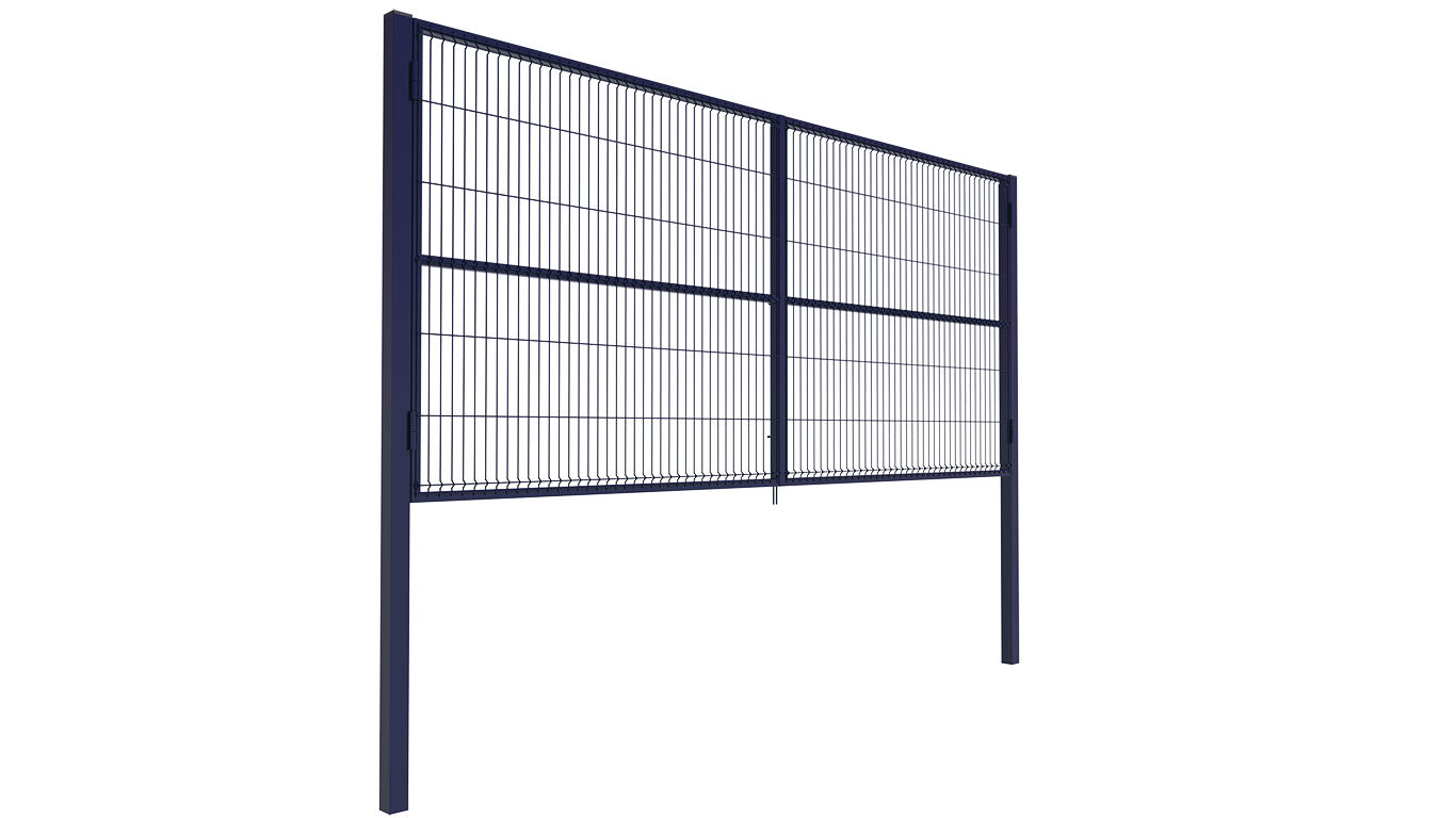  Промышленные ворота  3D-сетка 3 x 2 Встроенная калитка Глубокий черный (RAL 9005)