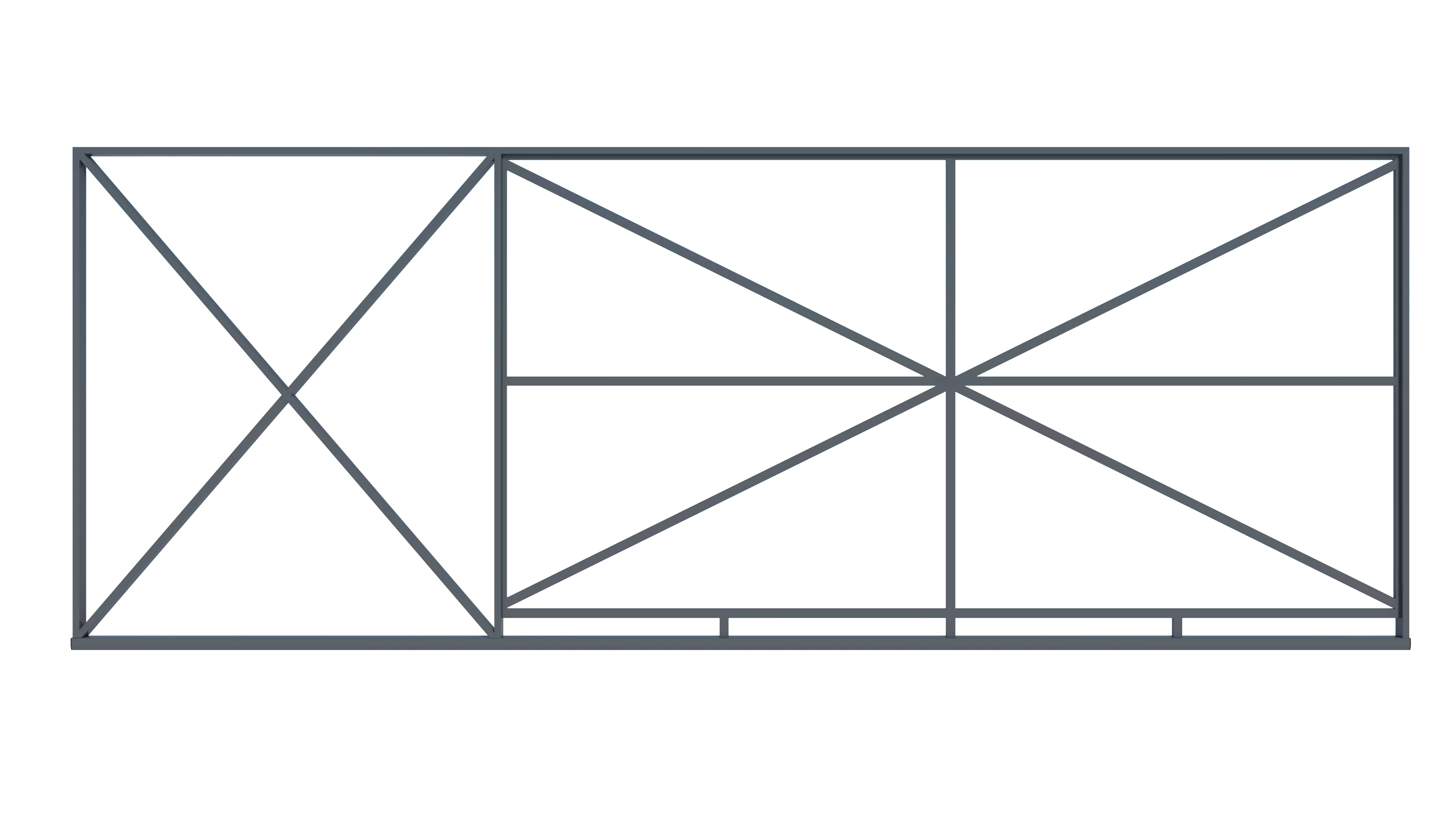 Откатные ворота 3000 x 2000 3D-сетка Без калитки Графитовый серый (RAL 7024)