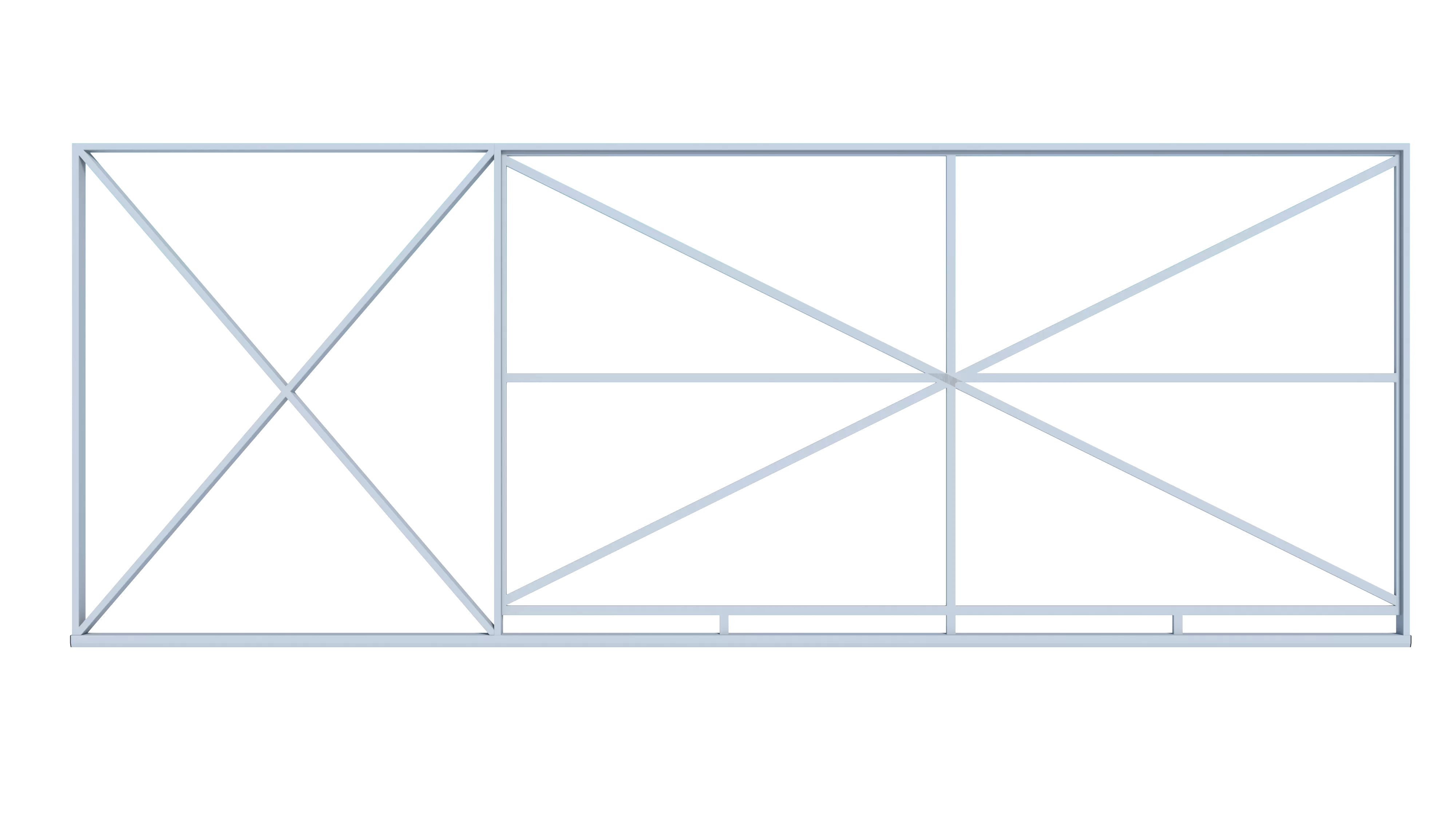 Откатные ворота 3000 x 2000 3D-сетка Без калитки Сигнальный серый (RAL 7004)