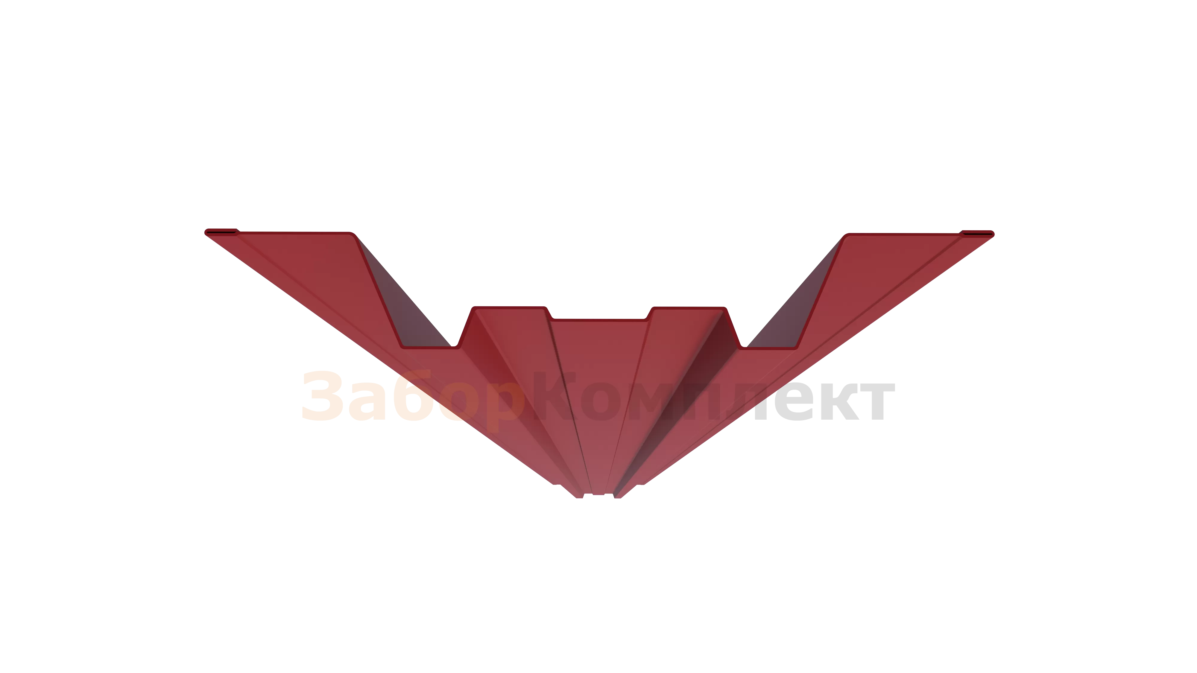 Штакетник П-образный Прямой Винно-красный (RAL 3005)