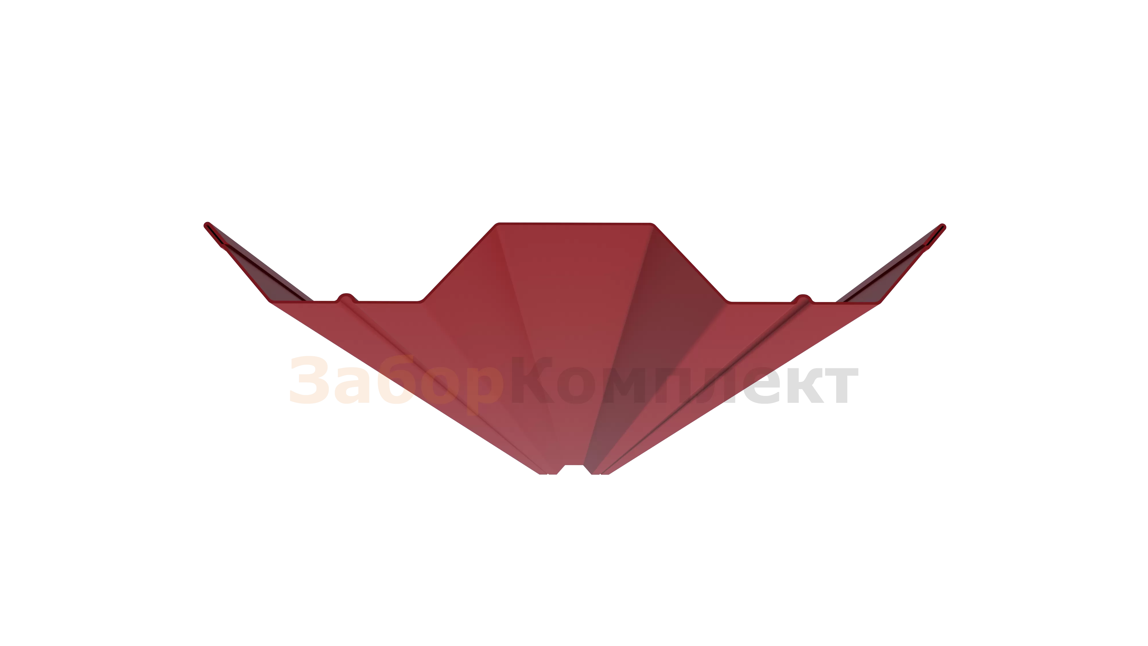Штакетник М-образный Прямой Винно-красный (RAL 3005)